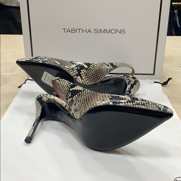 TABITHA SIMMONS GORGEOUS PYTHON SLINGBACK HEELS WITH SIDE BOW DETAIL SIZE 8.5 - Picture 11 of 13